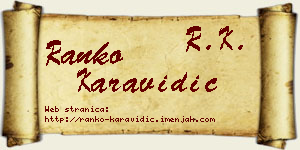Ranko Karavidić vizit kartica